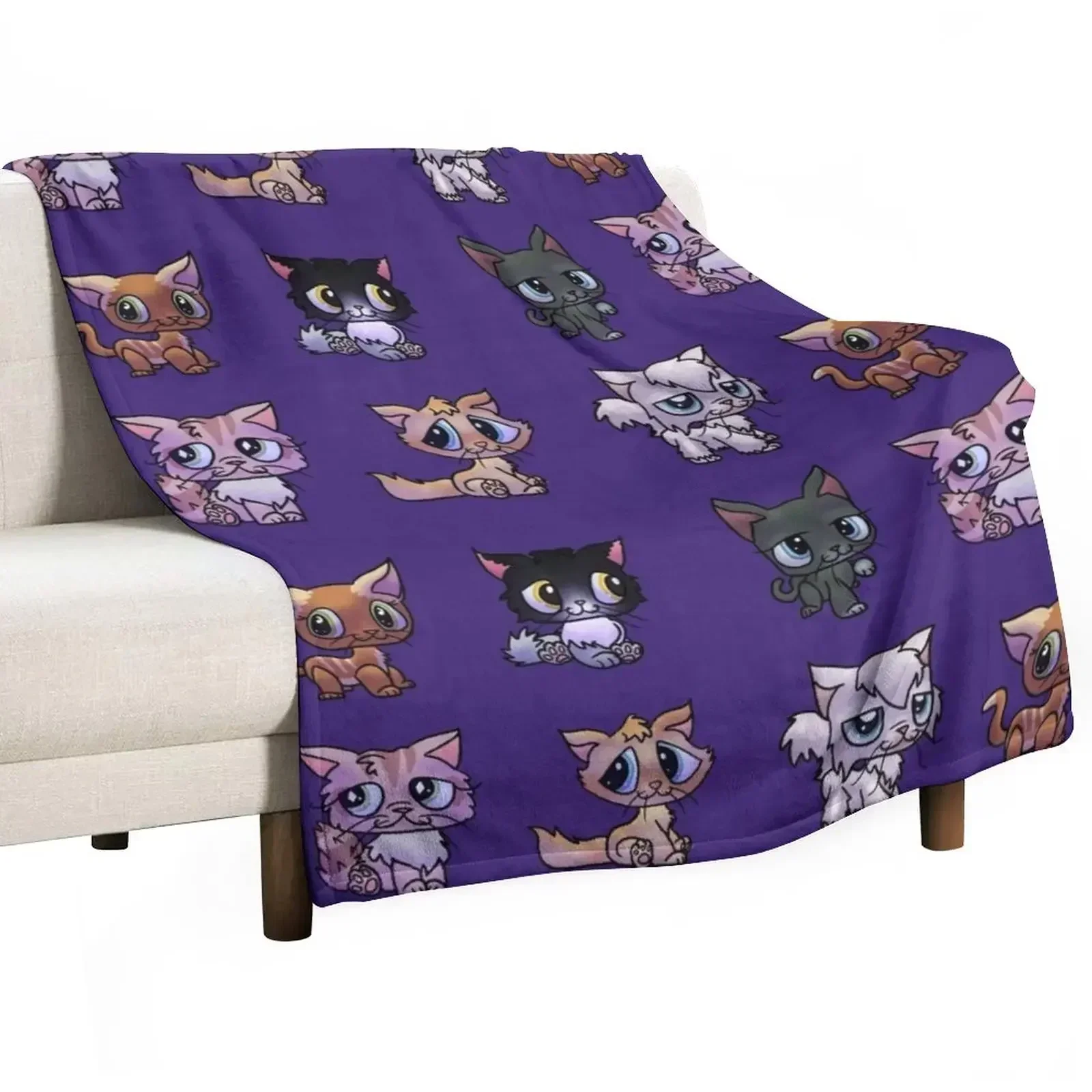 

Littlest Pet Shop Cats Throw Blanket Soft Plush Blanket as Housewarming Gift