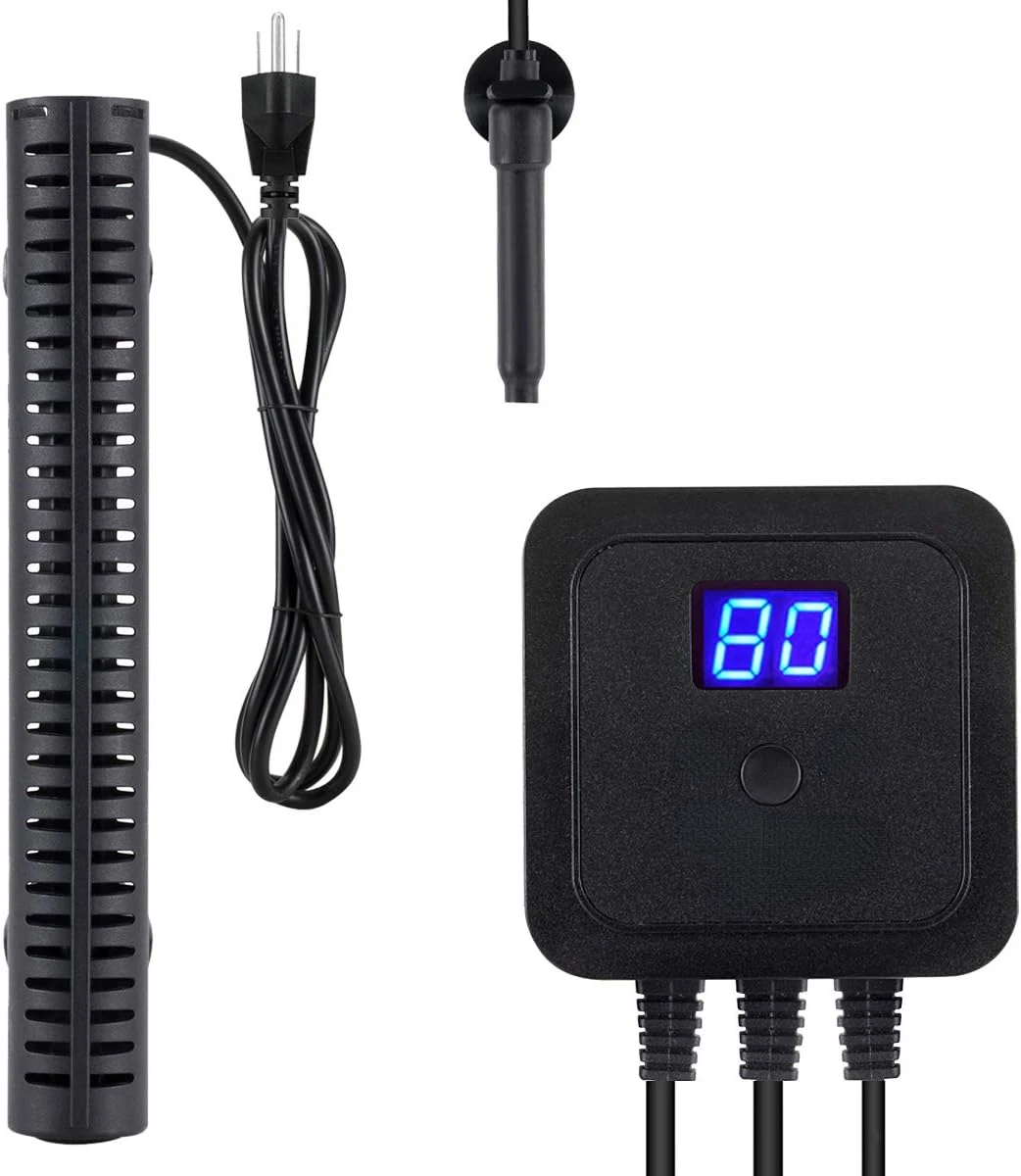 500W Aquarium Heater for Fresh-Water Salt-Water, with External Digital Display Thermostat Controller and Thermometer