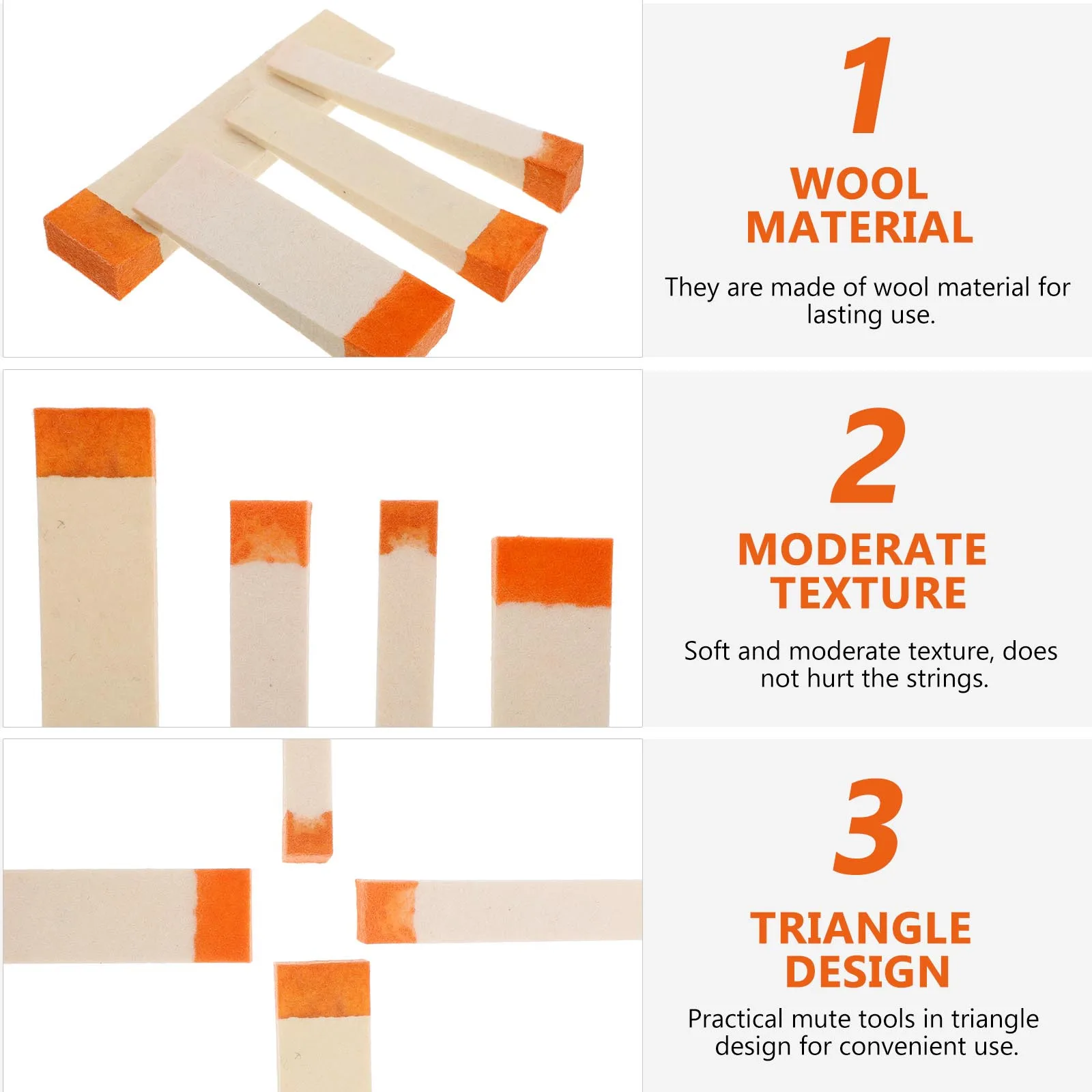 

4pcs Blocks Wool Felt Wedge Tuning Tools For String Piano Accessories Isolation Piano Accessories