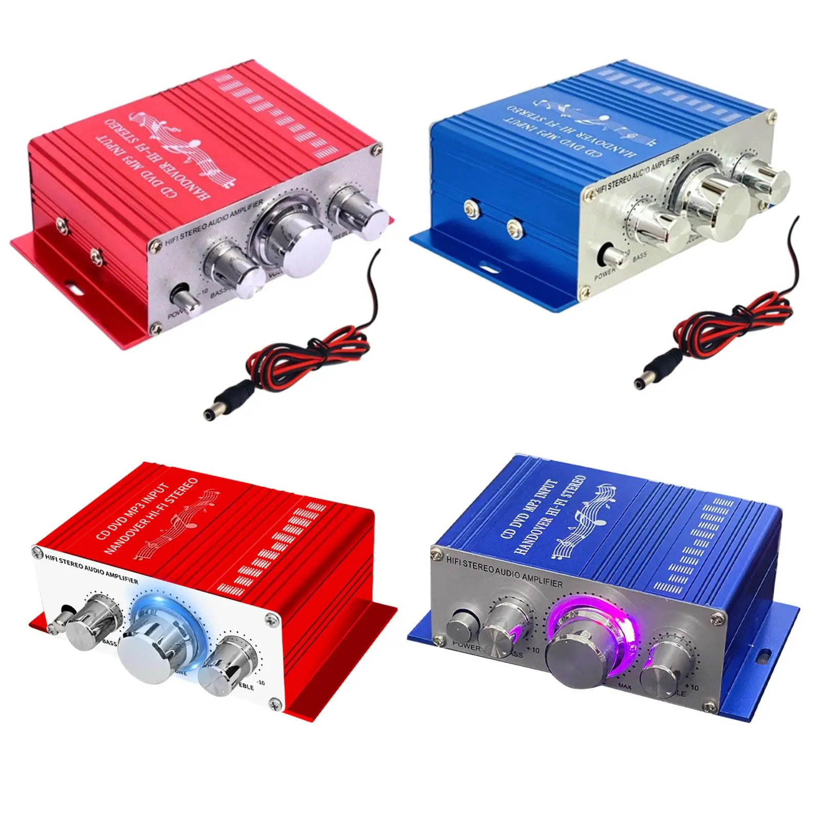 미니 오디오 앰프 TV 태블릿 폰용 소형 20W x2 CD DVD MP3 입력 12V