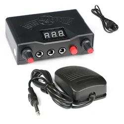 Tattoo Power Kit Digital LCD Dual Mode Power Foot Pedal Clip Cable For Rotary And Coil Tattoo Gun Machine Tattoo Accessory Kit