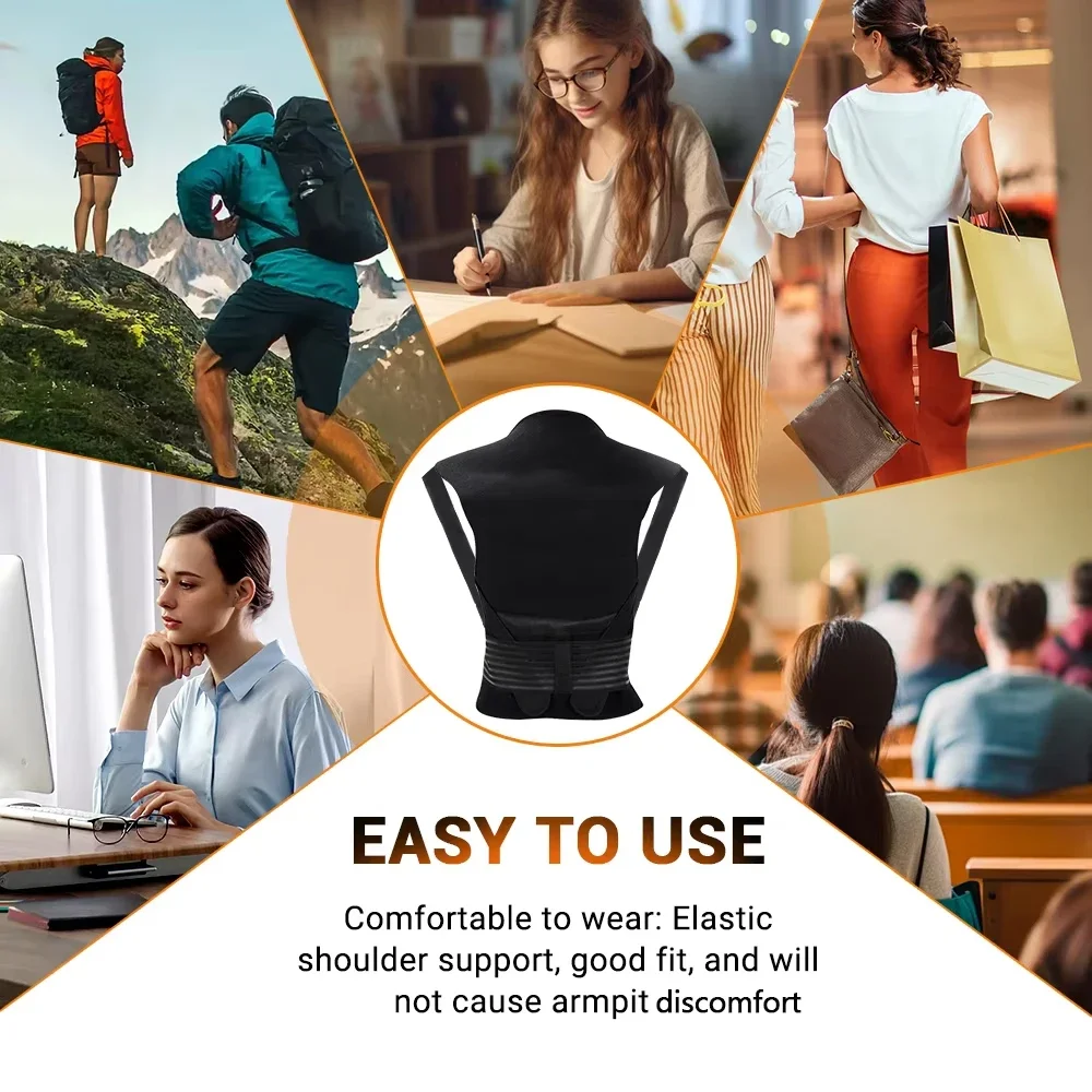 دعامة دعم الظهر للكتف ذاتية التسخين، تدليك الخصر المغناطيسي للاسترخاء والدفء، لا حاجة للكهرباء وقابلة لإعادة الاستخدام