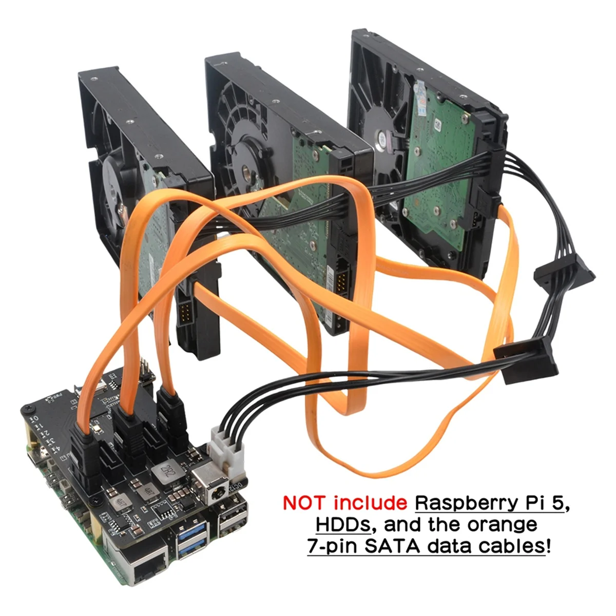 X1009 PCIe auf 5-Port-SATA-Abschirmung für Raspberry Pi 5 PCIe auf 5xSATA 3.0 NICHT unterstützt Boot von HDD/SSD – L47A