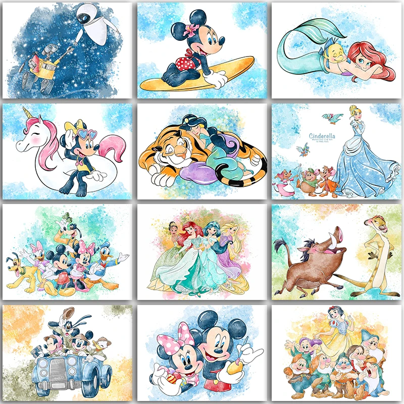 

Full Square&Round Diamond embroidery Cross stitch mosaic 5D DIY Diamond Painting Disney Princess Mickey Mouse Lion Home Decor