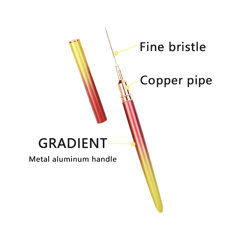 Juego de pinceles para manicura, juego de 5 piezas, pinceles de colores degradados, bolígrafo de pintura a rayas francesas, herramienta para manicura