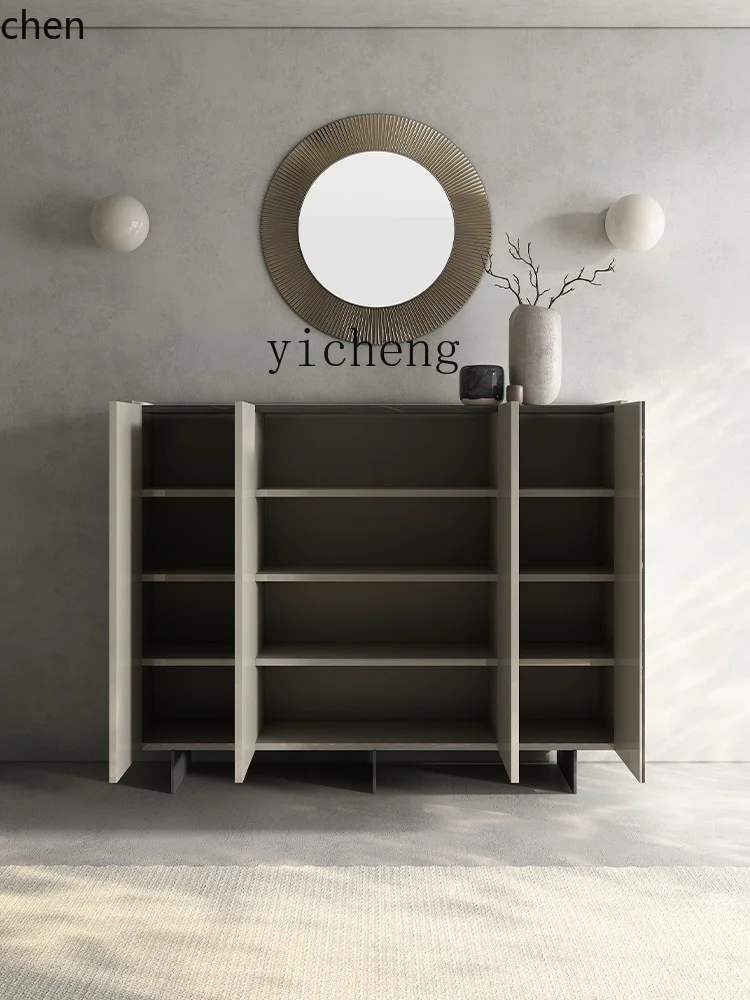 PYH light luxury rock slab shoe cabinet solid wood storage cabinet living room household high-end home shoe cabinet
