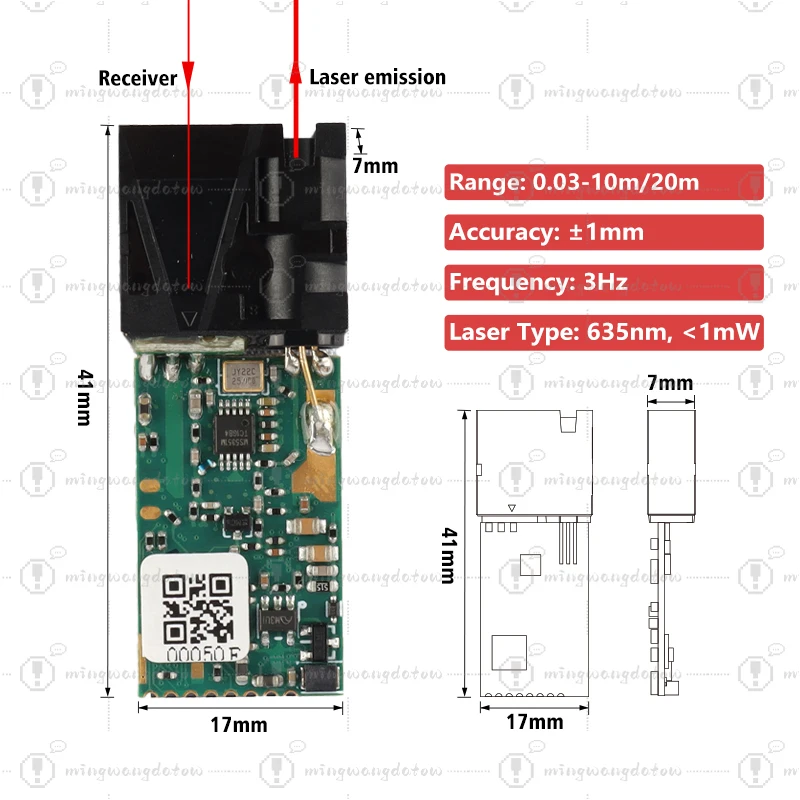 1mm Precision Laser Distance Sensor TTL Laser Sensor Distance Measuring With Serial Output Industrial Grade Laser Ranging Sensor