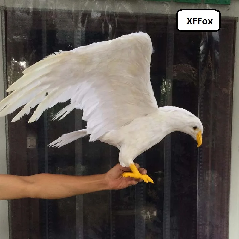 

big simulation white eagle model foam&feather real life wings eagle bird toy gift about 45x80cm d0116