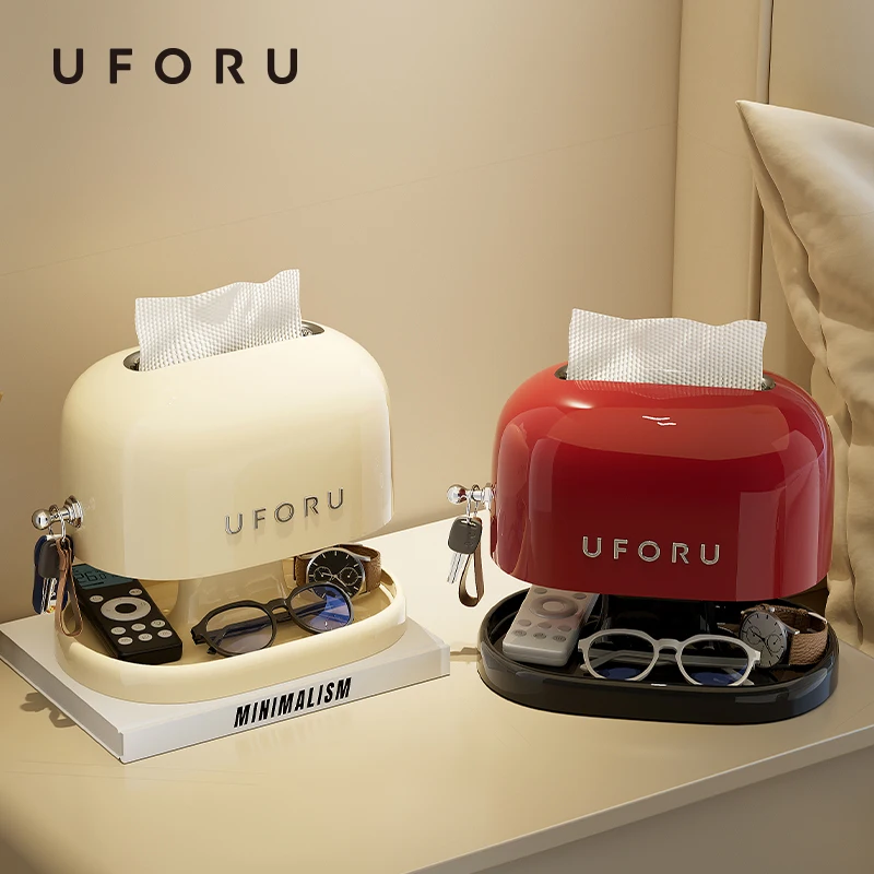 UFORU Vintage-Inspirierte Taschentuchbox für Schreibtisch & Aufbewahrung: Kreativer Organizer mit edlem Design für Wohnzimmer, Studentenwohnheime & Aufbewahrung