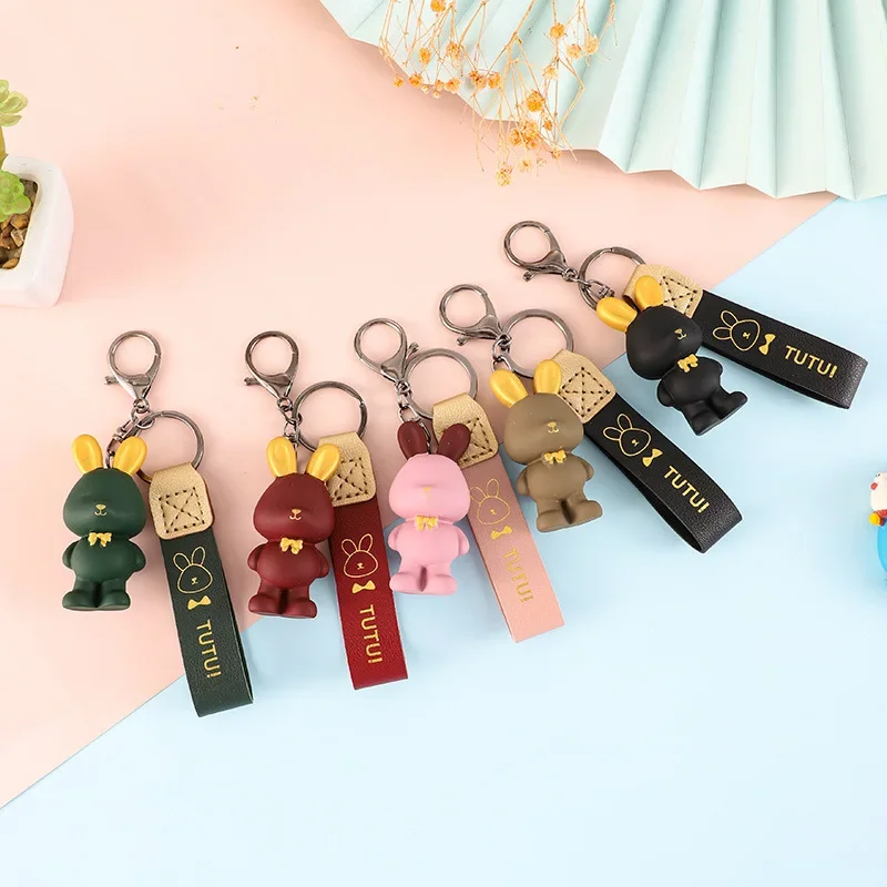 

Мини-брелок Miniso, изысканный подарочный брелок-подвеска, подвеска с маленьким белым кроликом, подвеска-сумка для пары