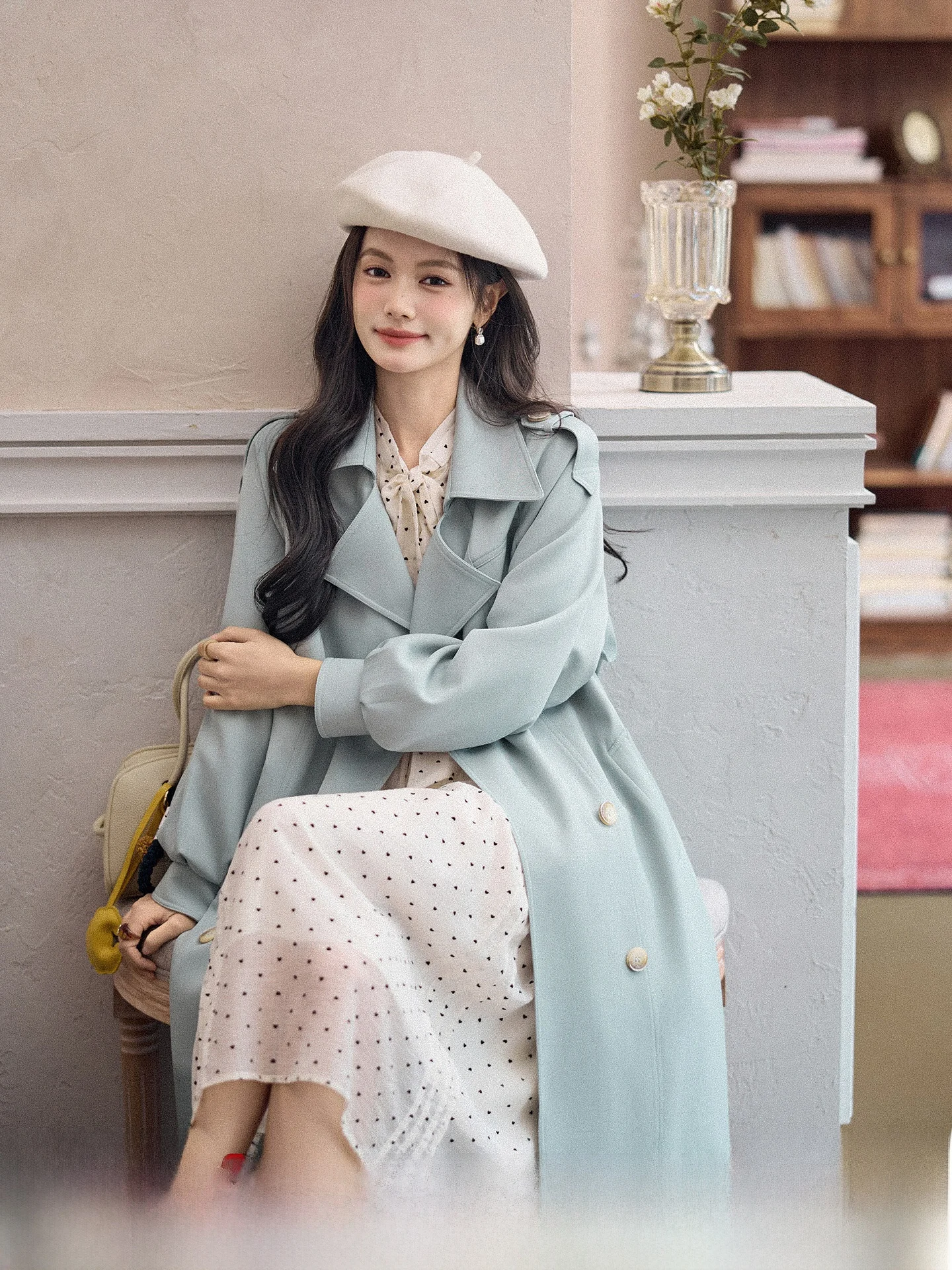 

Пальто Sùběn Blue Danube, весна-осень, новый дизайн, средней длины, синее, 97% полиэстер, 3% эластановое волокно