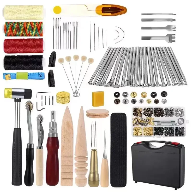 For DIY Handmade Leather Goods Production Tool Set 128PCS Hand Sewn Leather Crafting Kit