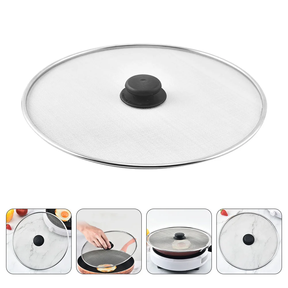 Anti-oil Mesh Pot Lid Griddle Splash Guard for Frying Pan Proof Splatter Stove Top Grease Screen Stainless Steel Bacon Shield