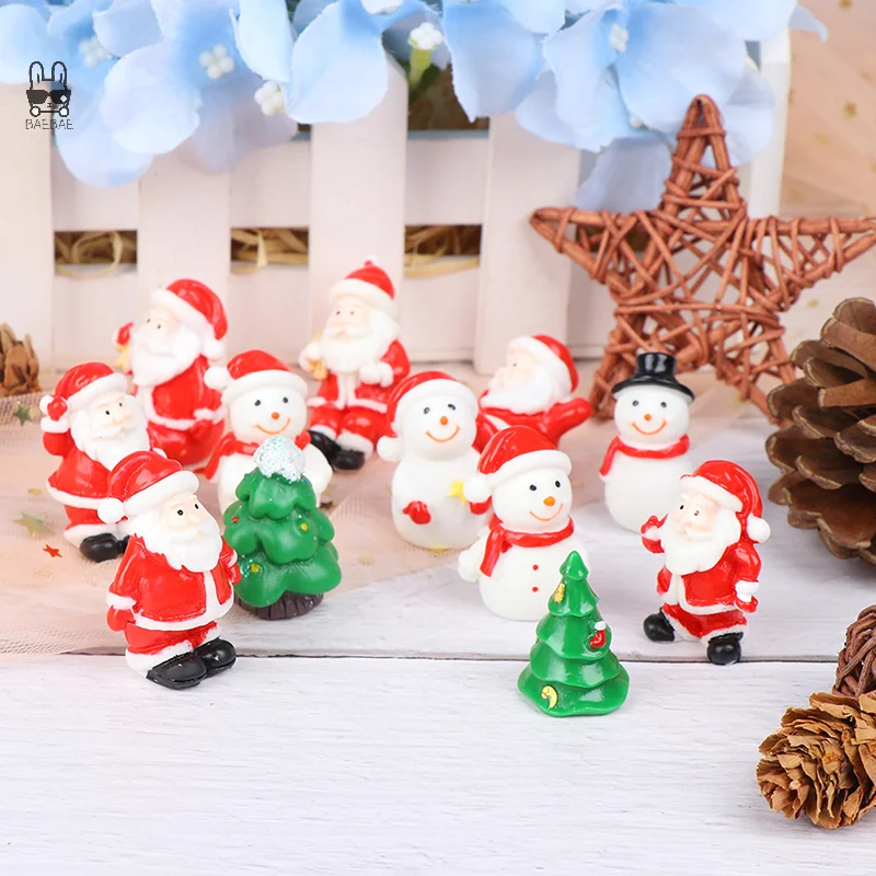 1pc Santa Claus bałwan ozdoby zewnętrzne mikro do dekoracji domu Boże Narodzenie prezent figurki miniaturowe dekoracje świąteczne