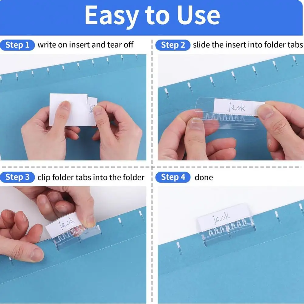 Porte-étiquettes 120 pièces, ensemble de porte-étiquettes de conception grand angle pour dossiers de taille lettre, onglets, Inserts de couleurs mélangées transparentes, organiser