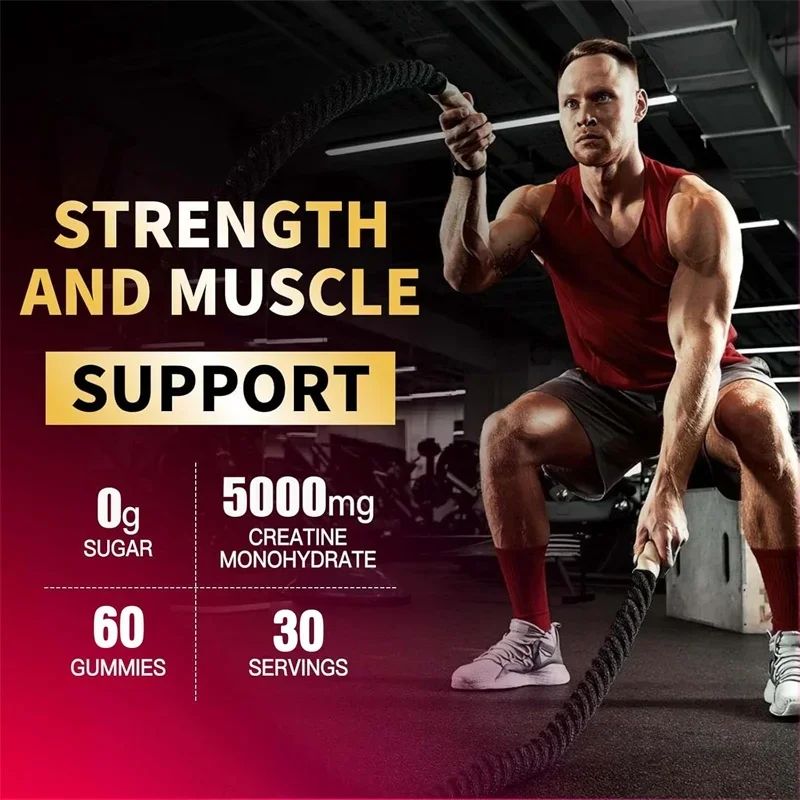 

Creatine Monohydrate Gummies - for Build Muscle & Enhance Performance Keto Friendly, and Increase Energy, Non-GMO