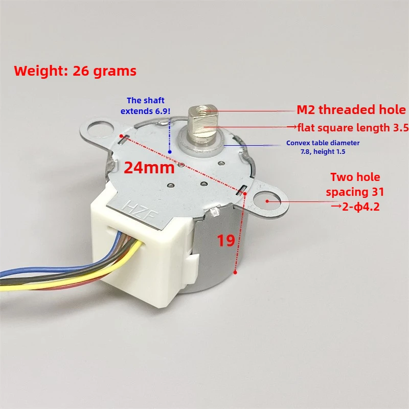 24BYJ48  DC 5V Stepper Motor Dual Flat Shaft 4-Phase 5-Wire for Camera PTZ CCTV Surveillance Gear DC Geared Motor