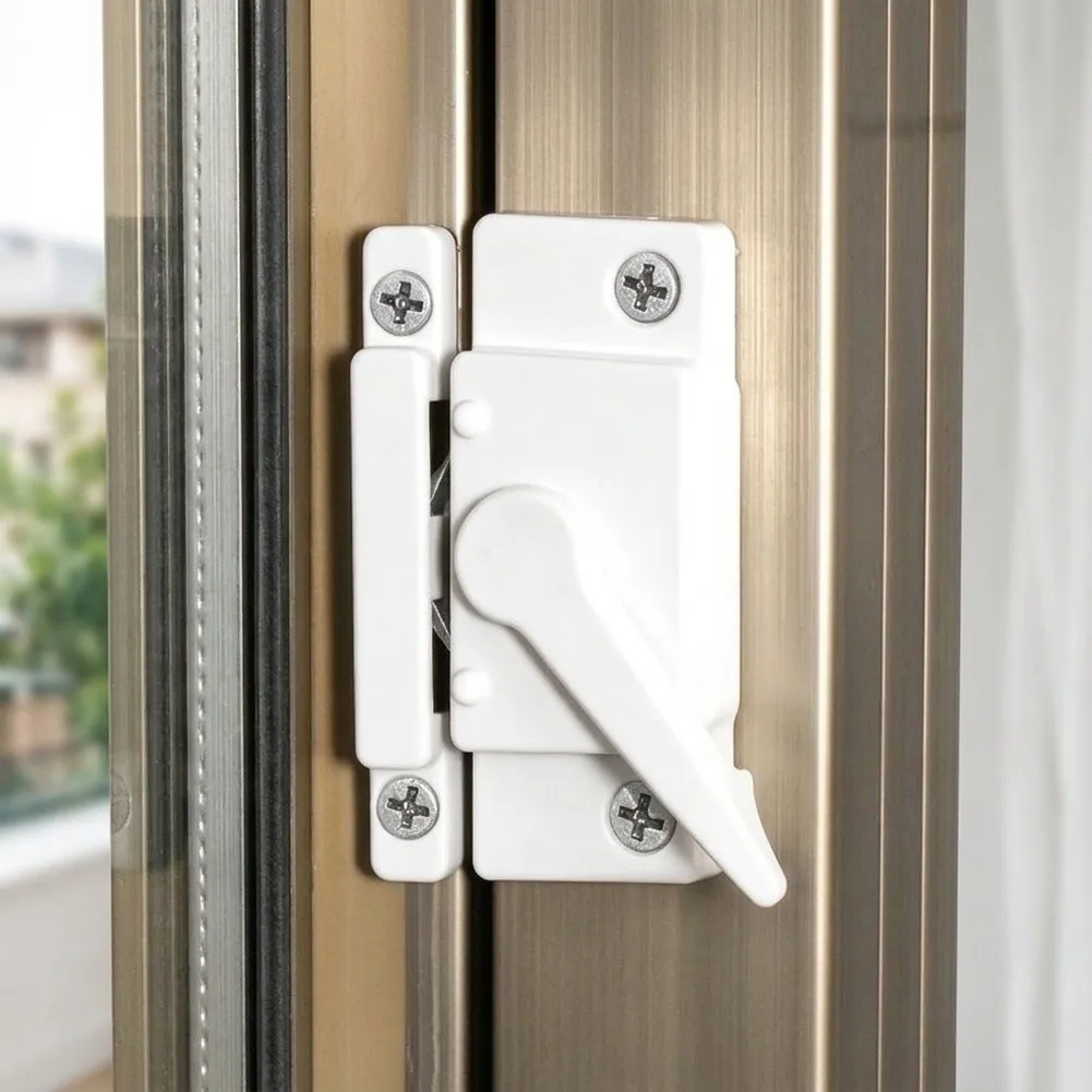 Reversible Zinc Alloy For crescent Lock for Sliding Featuring Adjustable Handle Orientation and Flat Seat Hook Mechanism
