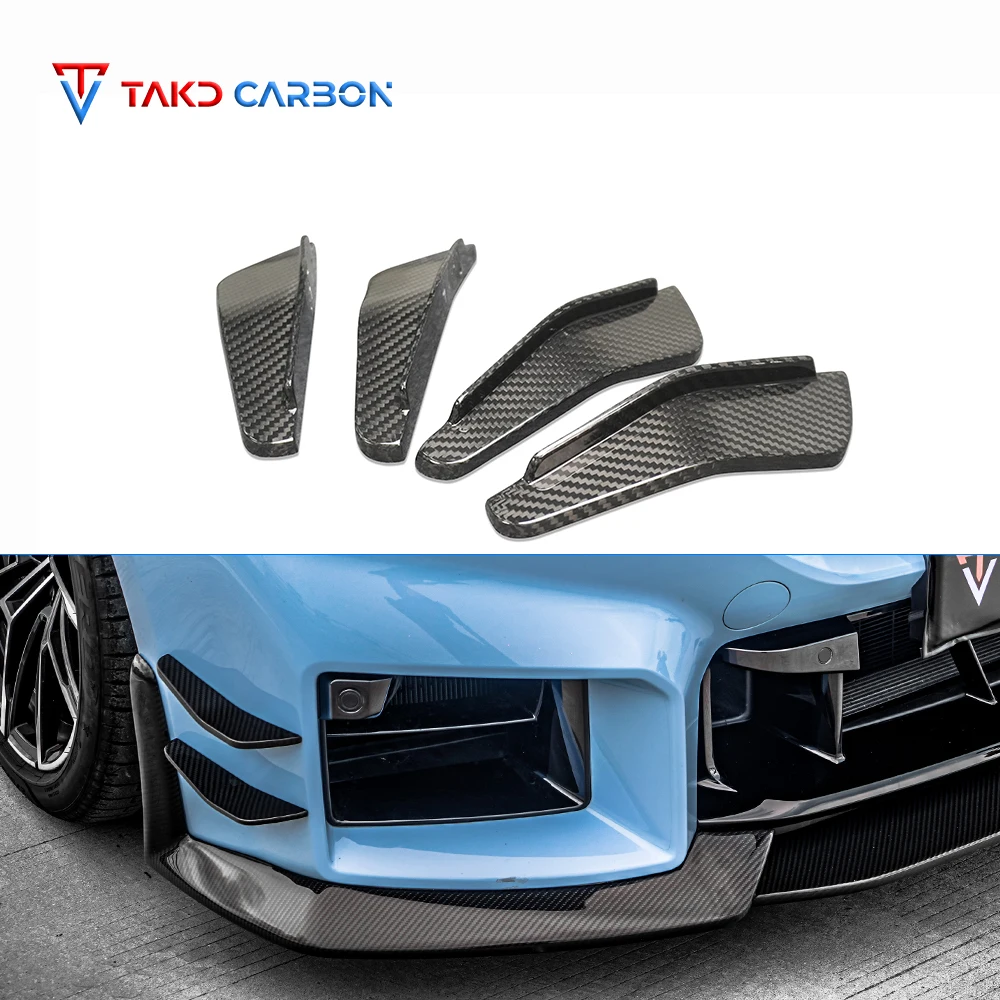 

TAKD Design Factory Wholesale Dry Carbon Fiber 3K Twill Carbon Front Bumper Canards for bmws M2 G87 2023-UP