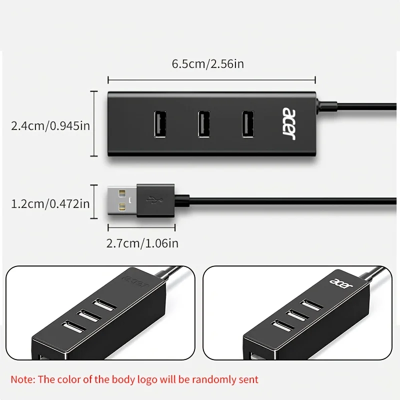 Divisor USB Acer (acer), 4 portas com a mesma unidade, conversor de cabo de extensão multiinterface de uma a quatro