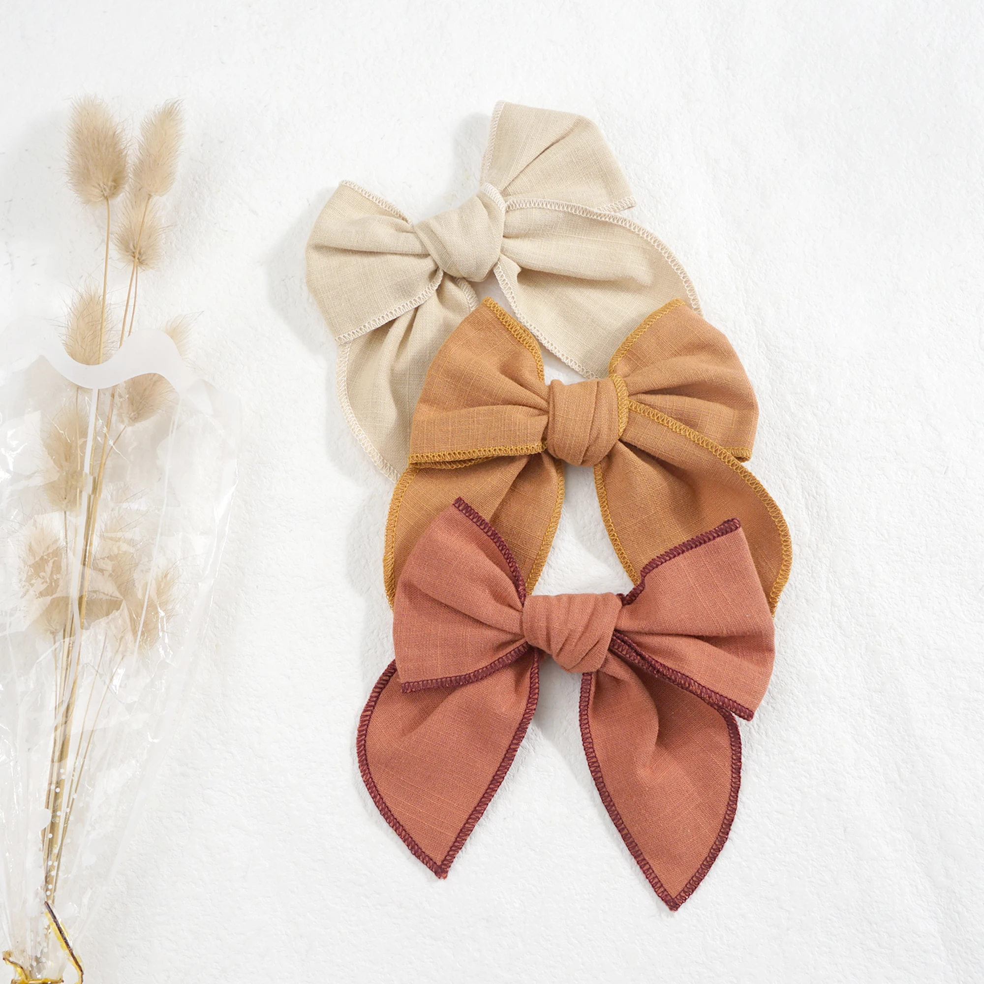 5Inch Girls Women Linen Bow Hair Clips Big Sailor Bow Barrettes Baby Kids Hairgrips Hair Bows Accessories Headwear