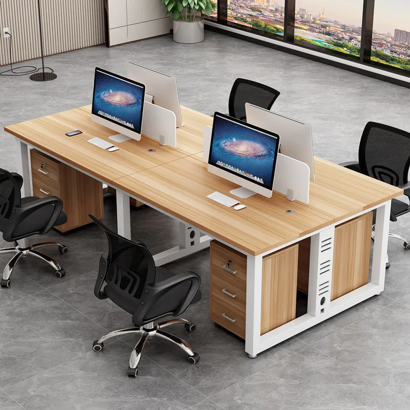 

Simple staff desk staff computer desk office desk and chair combination 2/4/6 screen