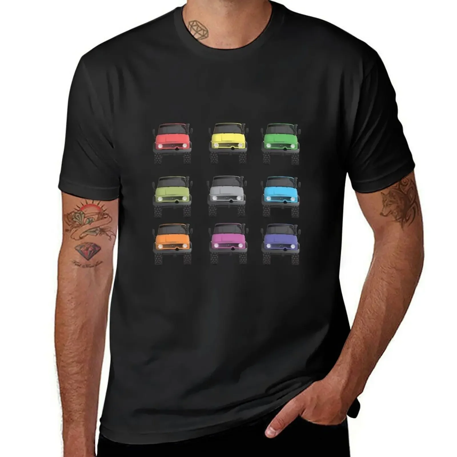 Unimog Rainbow boys animal print tees Aesthetic clothing tshirts for men Short Sleeve Outfits vintage mens designer clothes