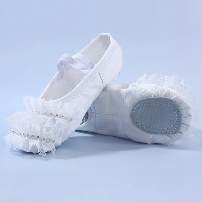 Cute Lace Princess Dance Soft Soled Ballet Shoe Children Girls Cat Claw Chinese Ballerina Exercises Shoes