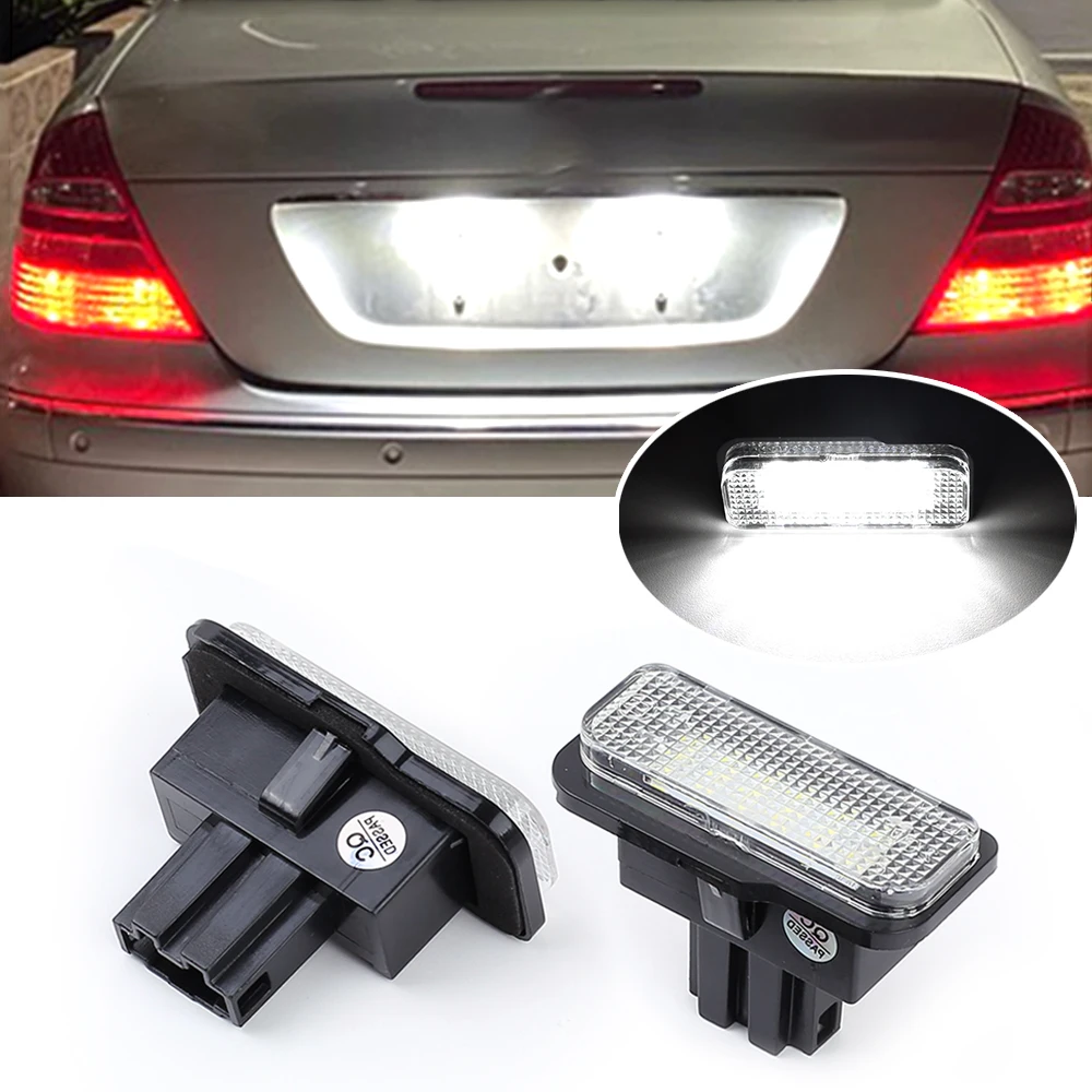 2Pcs License Plate LED Light For Mercedes Benz C-Class S203 E-Class W211 station wagon estate Door Number lamp white