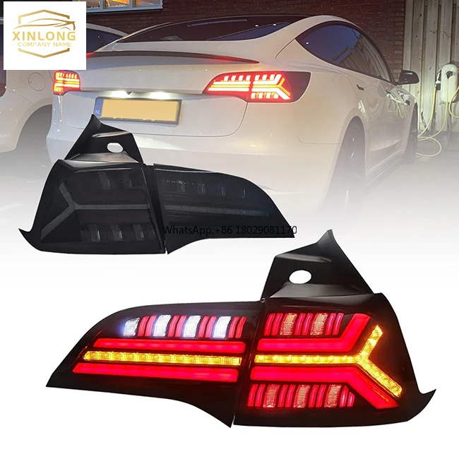 High Light Modified Car Full LED Back Bumper Tail Light for Tesla Mode 3 Model Y 2017-2020