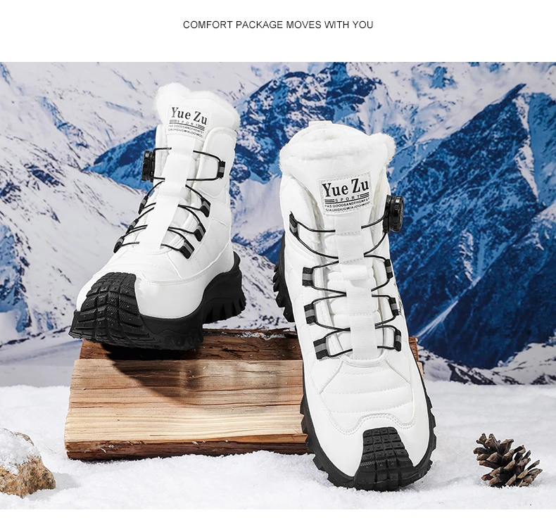 Outdoor Herren Schneestiefel Winter Plüsch Warme Baumwollstiefel Hohe Herren Freizeit Wanderstiefel Rutschfeste Wasserdichte Knöchelstiefel – Detail 22