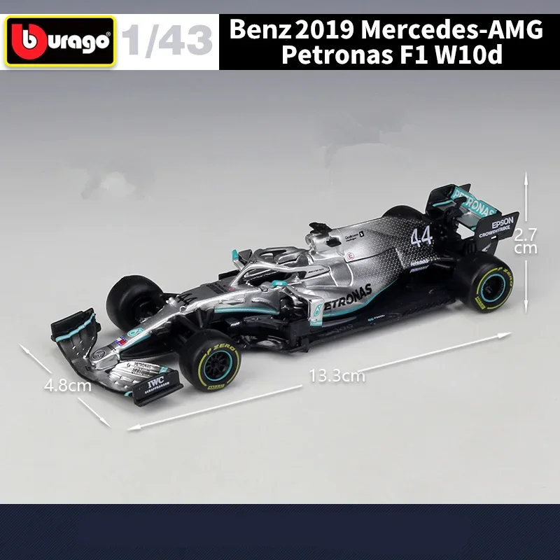 Bburago 1:43 2021 F1 Mercedes-Benz W10 W12 E 44# Lewis Hamilton Valtteri Bottas F1 Formula One Simulation Alloy Racing Car Model