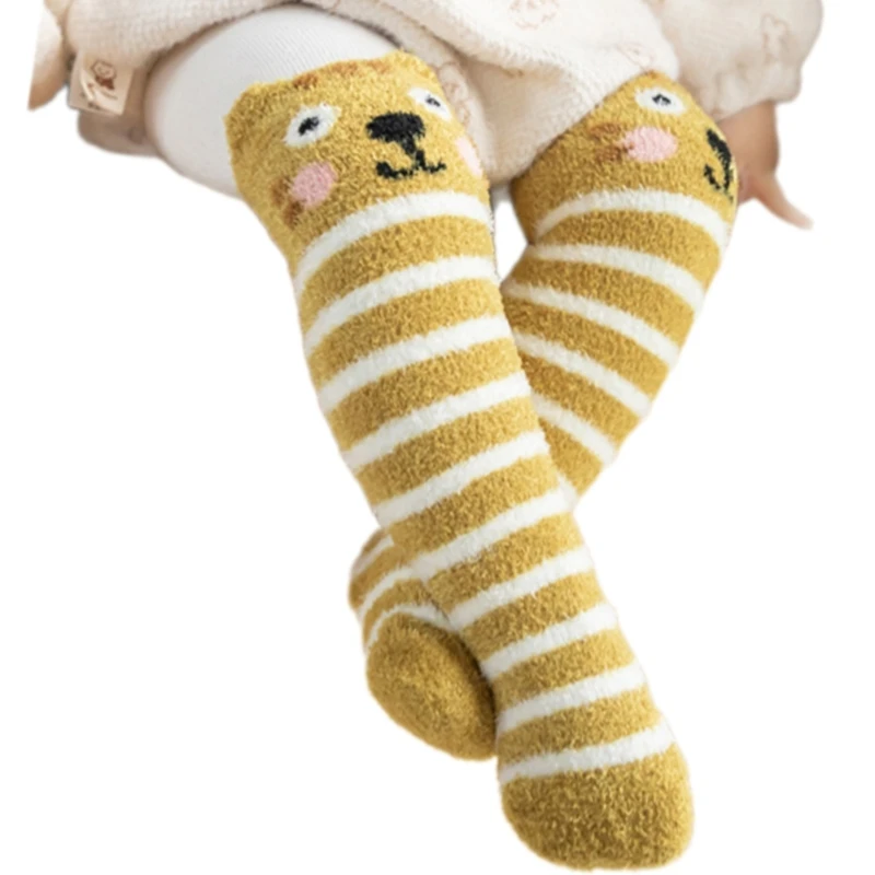 F19F Long Tube Socks For Toddler Ages 0-3 Over the Knee Socks For Winter Comfortable