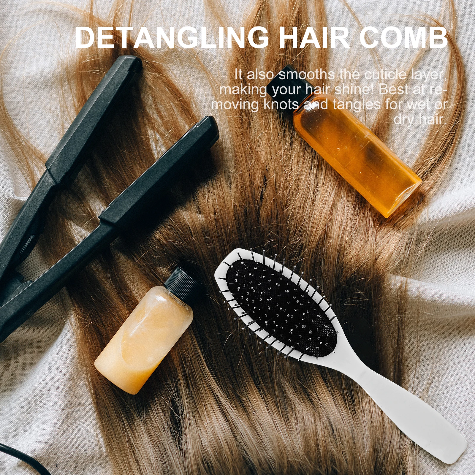 

2 Pcs Air Bag Comb Salon Home Use Detangling Brush ABS Paddle Brush Comb Wet Dry Hair Scalp Massager Hair Growth
