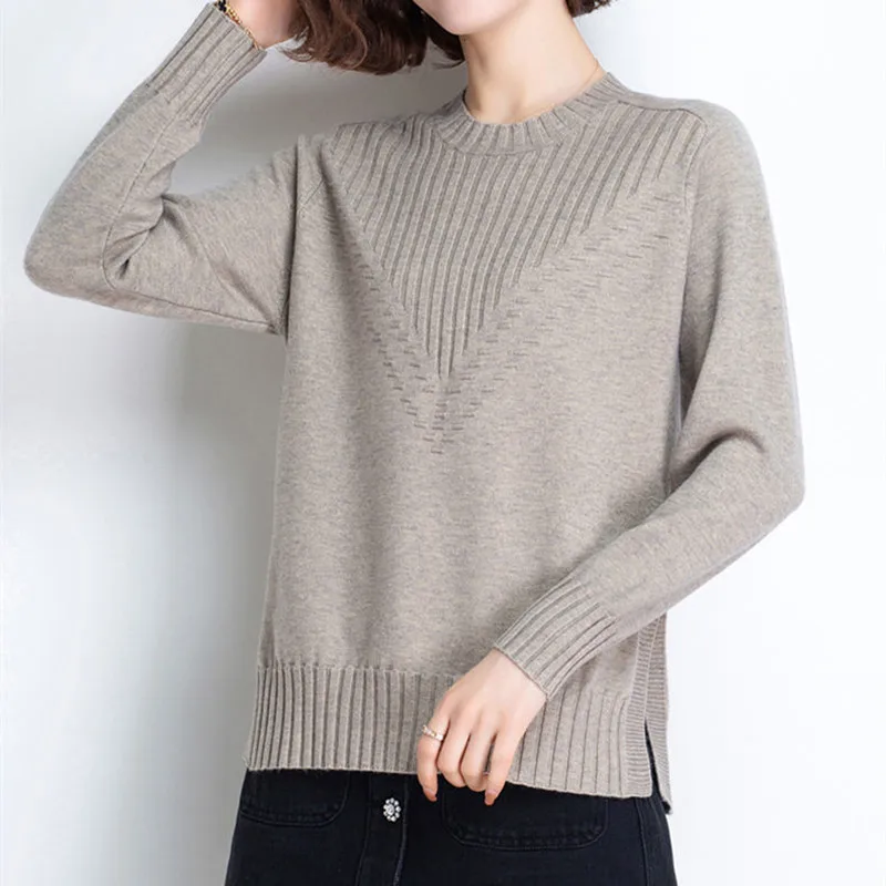 Round Neck Sweater Knitted Pullovers Jumpers Basic Soft Sweaters For Women Spring Autumn Winter Knitwears Pull Femme Tops