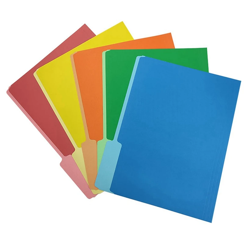 Manila Color Five-Color Single-Page Folder Single-Piece Folder Office Data Classification