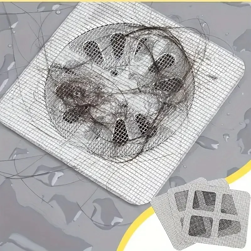 Disposable Hair Drain Catcher Mesh Anti-blocking Shower Bathroom Filter Stopper Floor Drains Sticker Window Screen Repair Patch