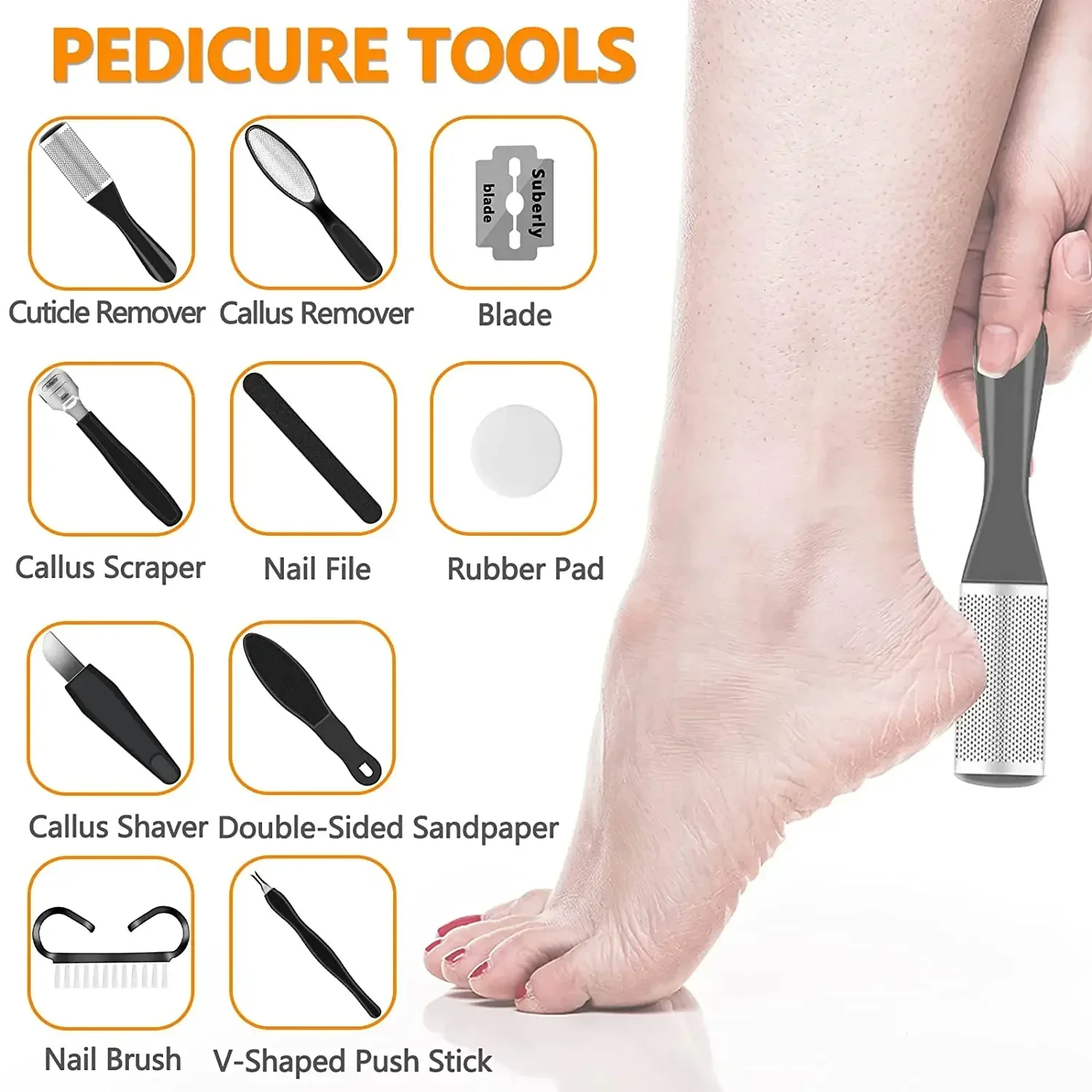 Raspa per piedi elettrica ricaricabile USB Levigatrice per piedi elettrica per pedicure Impermeabile 2 velocità per eliminare i piedi Lima per piedi con pelle morta