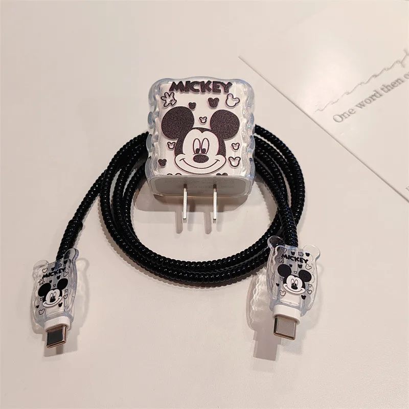 Cute Mickey Cable Protector for iPhone / iPad 18W/20W Charger Protector Cartoon Cable Management Phone Wire Cord Organizers