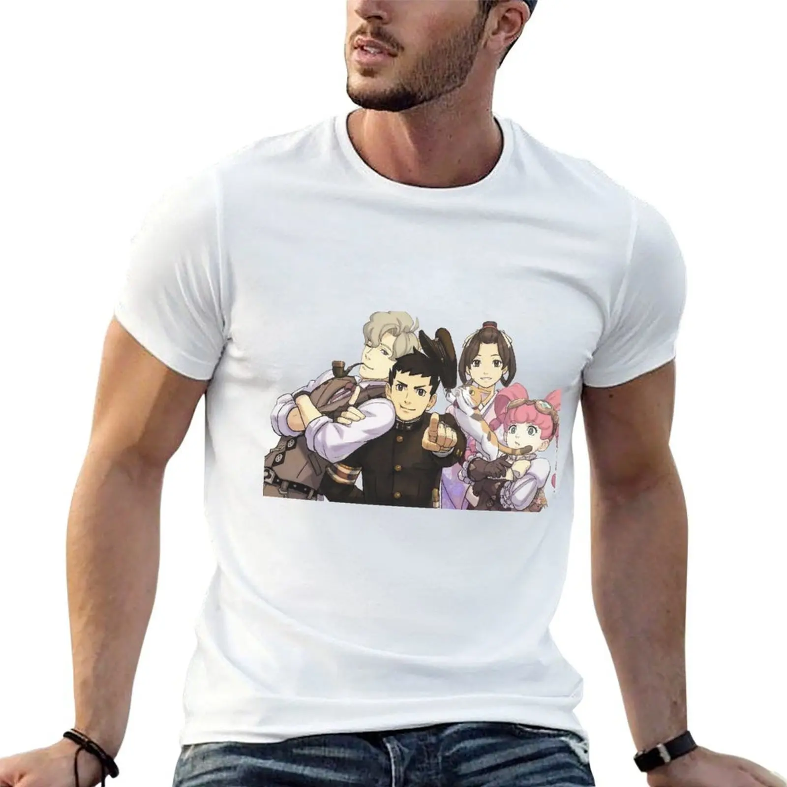 

Dai Gyakuten Saiban Crew T-Shirt t shirts for man slim fit man t shirt heavy cotton T-Shirt