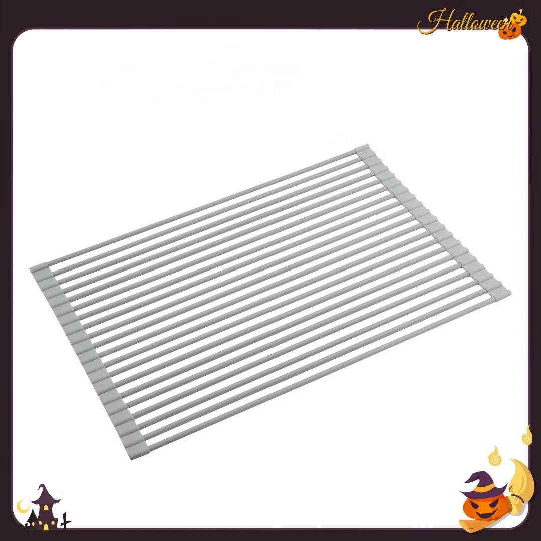 

Compact Roll-Up Dish Mat - Stainless Steel & Silicone, Space-Saving Drying Rack for Small Kitchens