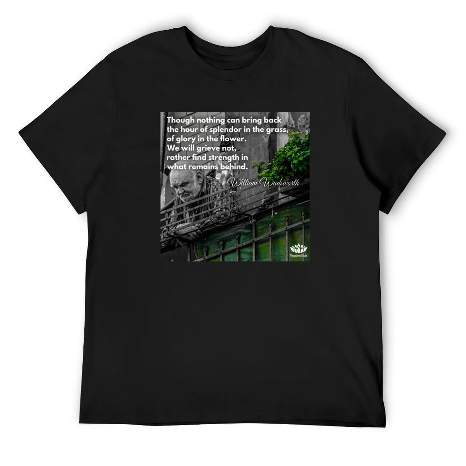 Splendour in the Grass — Poem by William Wadsworth T-Shirt Blouse kawaii clothes Men's cotton t-shirt