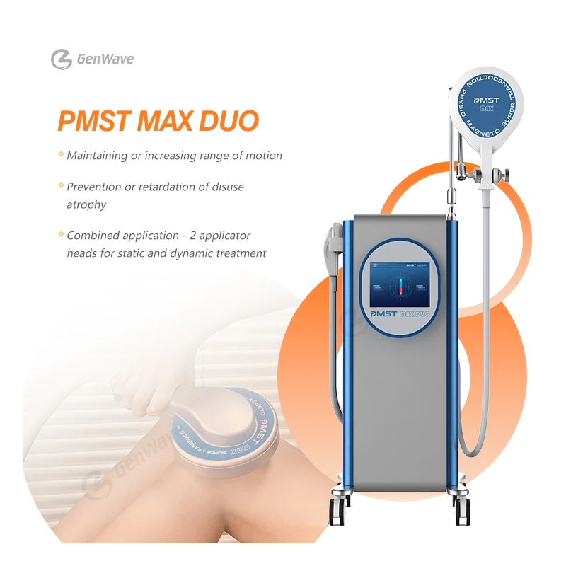 Máquina de terapia magnética PMST Max Duo de doble salida para recuperación física y cuidado del dolor crónico, fisioterapia y rehabilitación