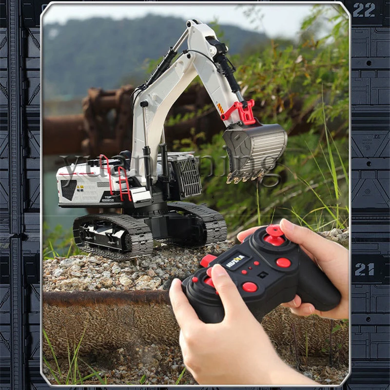 1594 RC Car 1/14 Alloy RC Excavator Engineering Vehicle Model Remote Control Digger Full Metal Loader for Children Toys