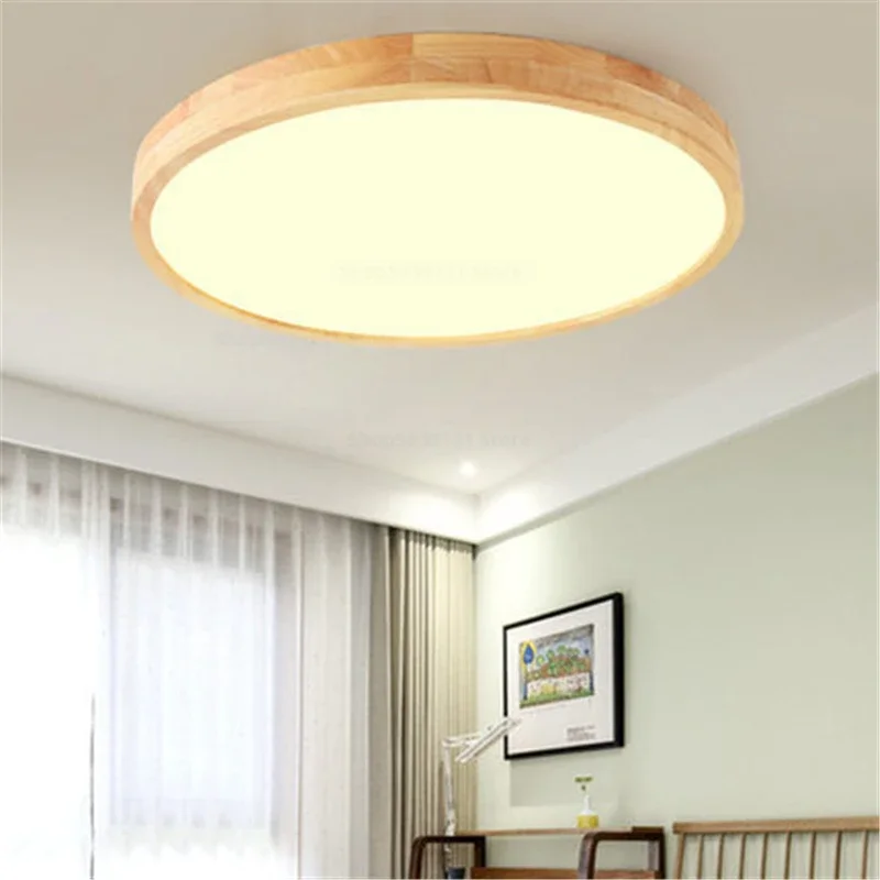 Imagem -03 - Arte de Madeira Moderna Led Luzes de Teto 6cm Ultra-fino Cceiling Iluminação Cozinha Luz Teto para a Decoração do Salão Luminárias