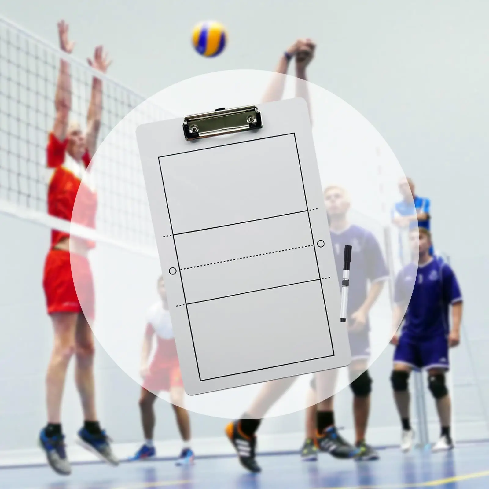 Volleyball Tactic Board Dry Erase Clipboard with Marker for Sports Coaching Portable Waterproof Training Equipment for Teams