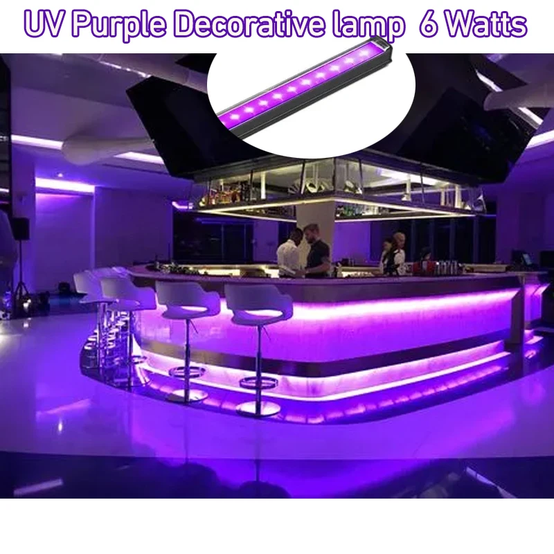 Lampe à ultraviolets 6W 395nm, pour gel UV, détecteur d'argent, décoration d'escales, violet, 5V 6W