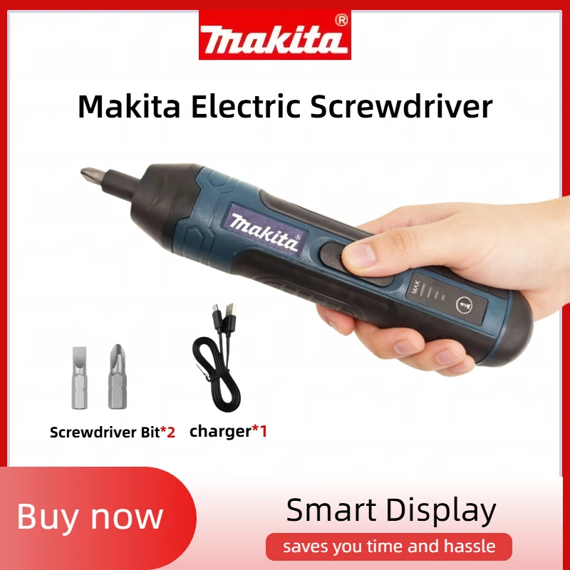 

Makita Cordless Electric Screwdriver - 1300 mAh Rechargeable Electric Drill Multi-functional Disassembly Tool