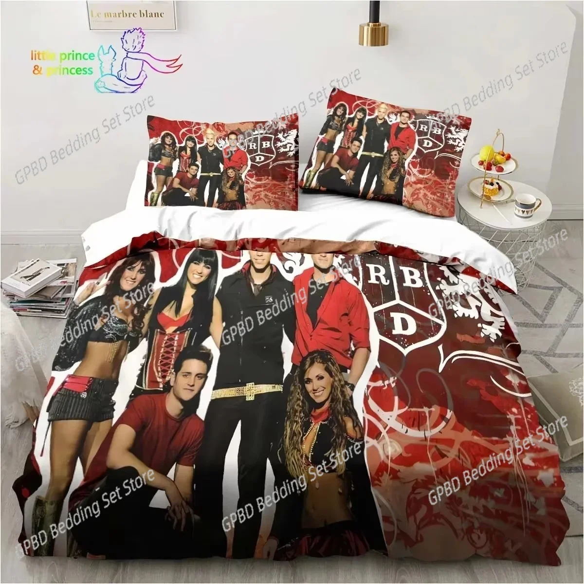 Juego de cama Band RBD individual, doble, tamaño Queen, King, dormitorio para niños y adultos, ropa de cama con estampado 3D, regalo para amantes de la música
