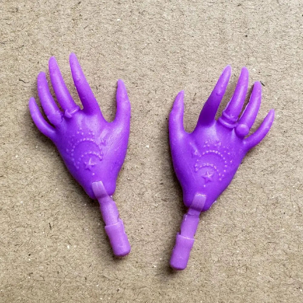 Neue Original Monster Puppe Ersatz Hände Und Arme Schwarz Braun Lila Rosa Haut Ton Lange Nägel Spielzeug DIY Zubehör – Detail 14